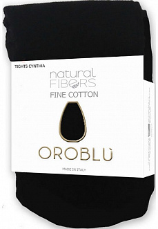 Колготки OROBLU CYNTHIA fine cotton плотные из хлопка черные